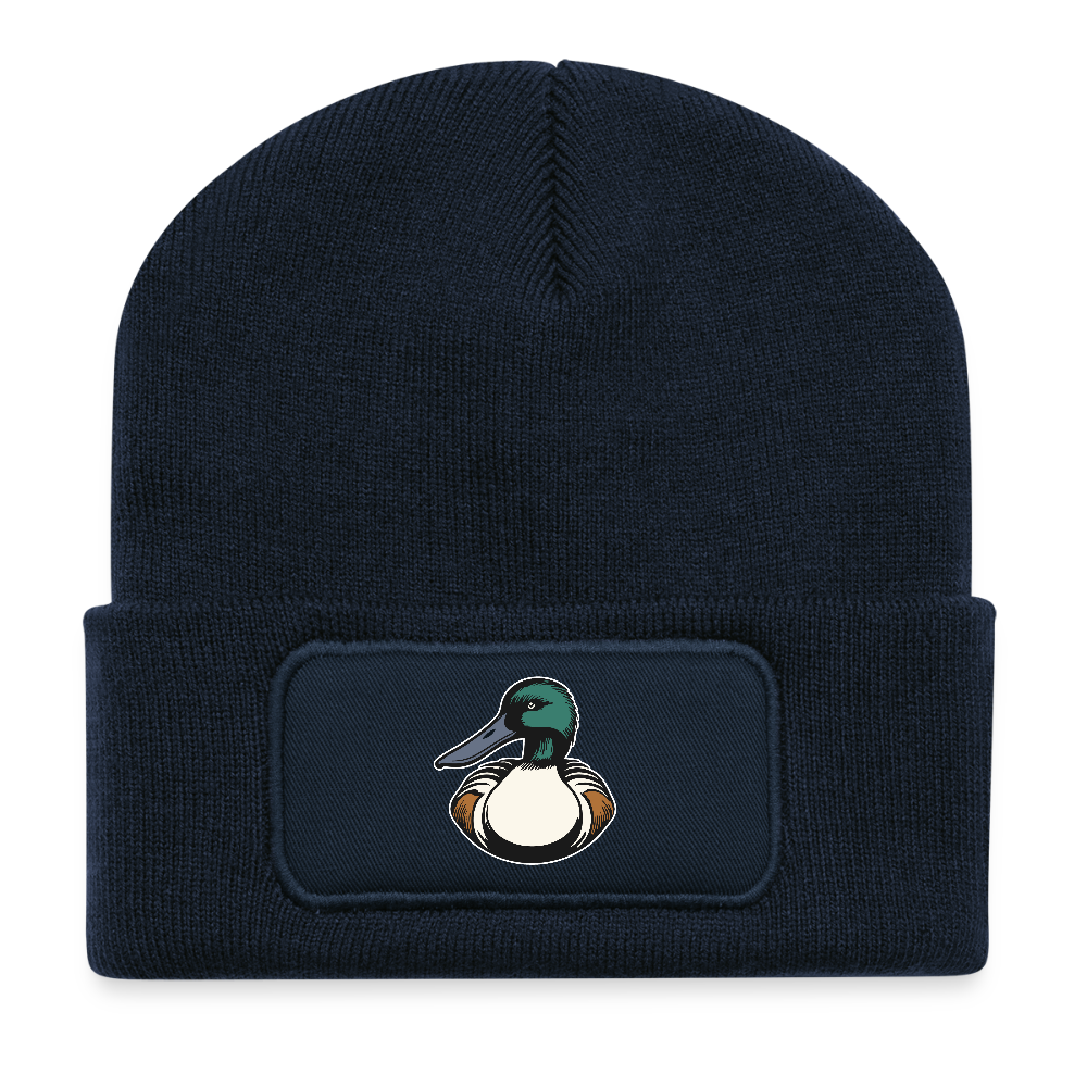 Beanie recyclé à patch - bleu marine